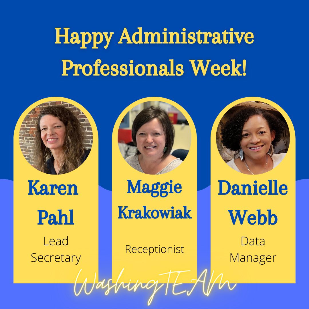 GTWizards1's tweet photo. A belated THANK YOU to these three members of our Washington Family…our front office staff! We loved celebrating you last week 💙 https://t.co/pvfRoxCbiw