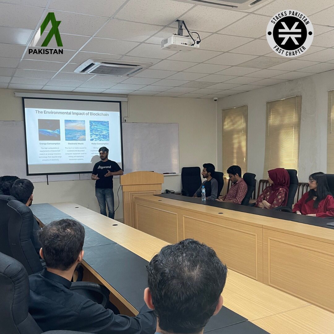 StacksFast's tweet photo. Highlights of Green Blockchain session by Ahmed Arshad, our Community Evangelist from @Algorand_Pak 

Watch how he sheds light on the future of building sustainable, and environment friendly Blockchain solutions.
#BlockchainEducation #SolidityCohort #DecentralizedApps #blockchain https://t.co/9Z3FwZm8pz