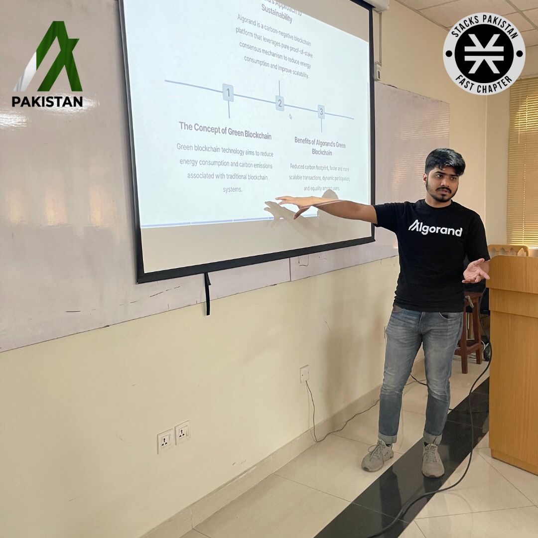StacksFast's tweet photo. Highlights of Green Blockchain session by Ahmed Arshad, our Community Evangelist from @Algorand_Pak 

Watch how he sheds light on the future of building sustainable, and environment friendly Blockchain solutions.
#BlockchainEducation #SolidityCohort #DecentralizedApps #blockchain https://t.co/9Z3FwZm8pz