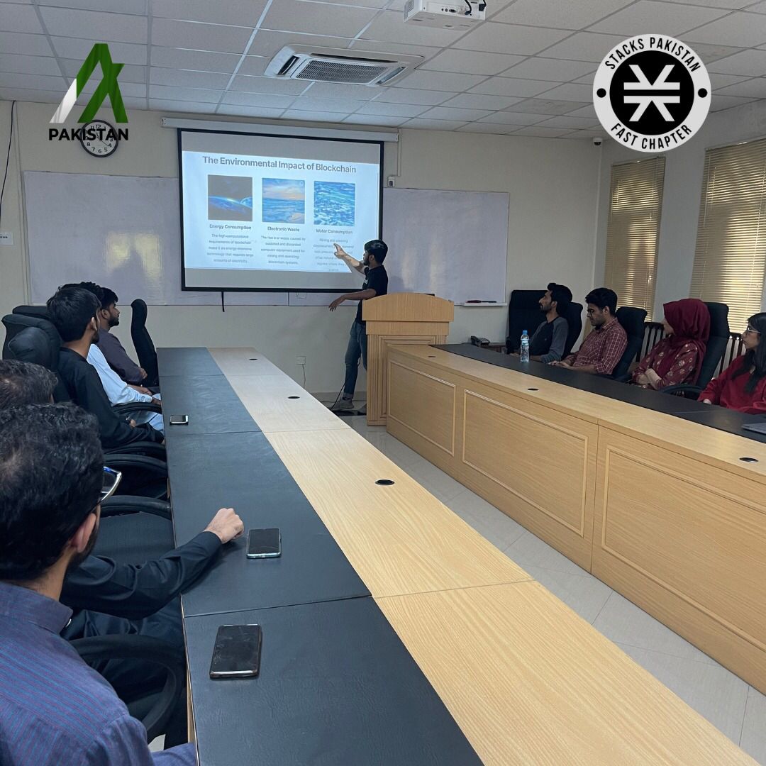 StacksFast's tweet photo. Highlights of Green Blockchain session by Ahmed Arshad, our Community Evangelist from @Algorand_Pak 

Watch how he sheds light on the future of building sustainable, and environment friendly Blockchain solutions.
#BlockchainEducation #SolidityCohort #DecentralizedApps #blockchain https://t.co/9Z3FwZm8pz