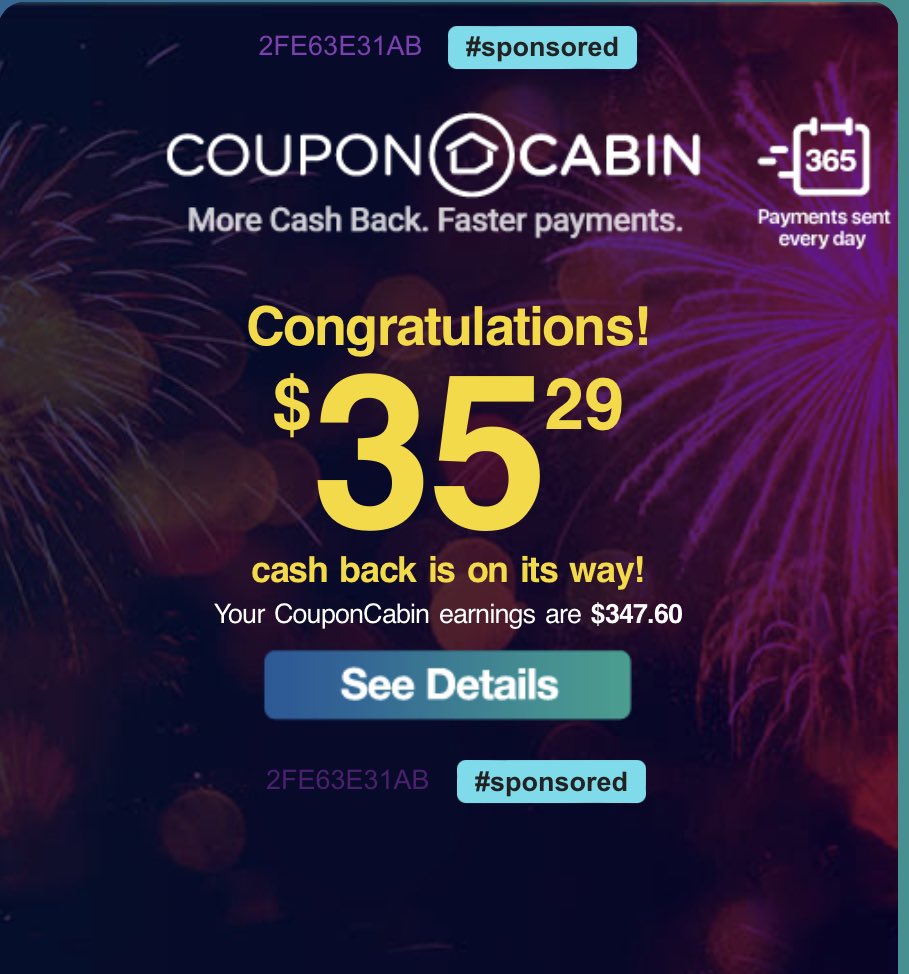 CourtKane's tweet photo. Thanks @CouponCabin ! https://t.co/3KXcdGCJ3S