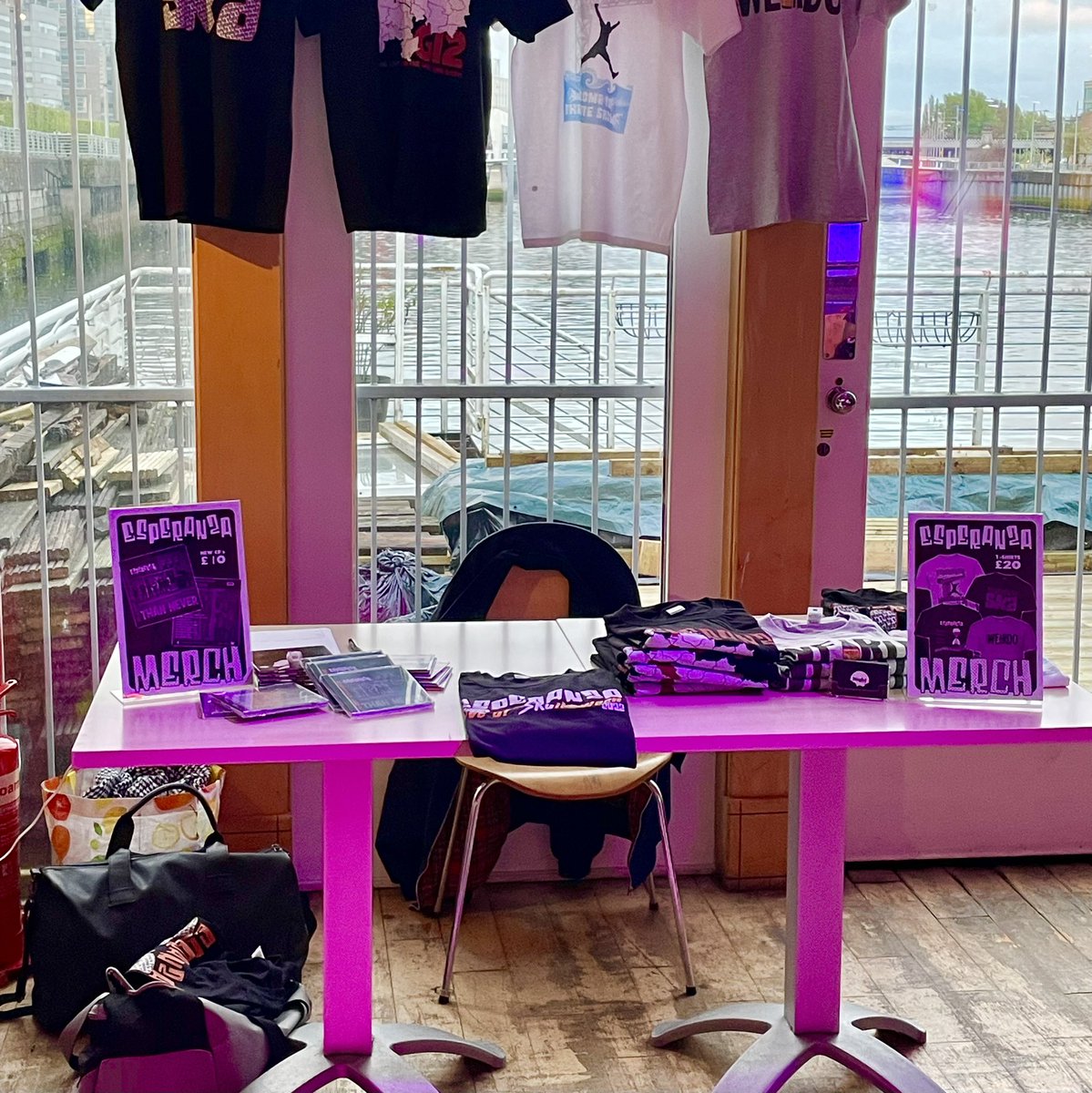 All set up @TheFerryGlasgow and @LaidlawAndy are in full flow! @B0MBSKARE and @EsperanzaSka to follow.
#NightDesign #BigFatPanda #Bombskare #Esperanza