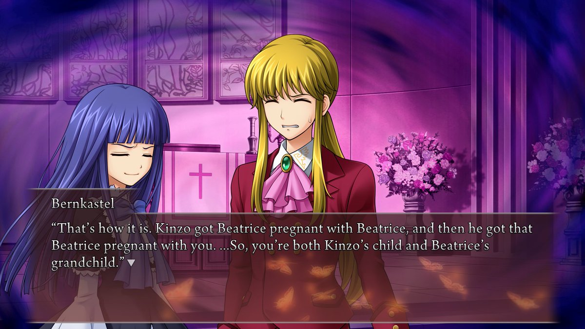 SchrodingersTea's tweet photo. still it grosses me out how kinzo fucked his daughter and i kinda wish they criticized it more in the narrative, and not just Kumasawa giving a judging look to Kinzo https://t.co/rGDHs1vpEm