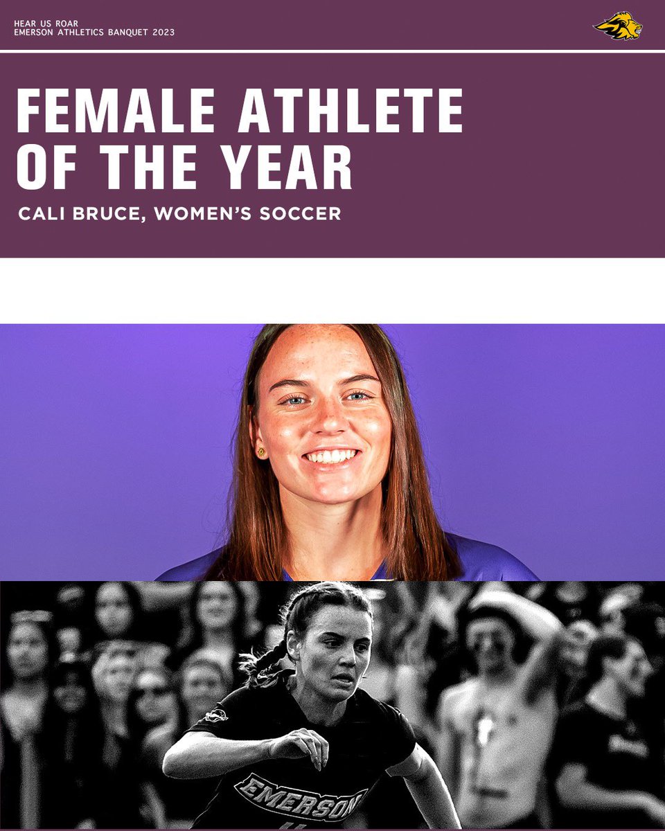 EmersonLions's tweet photo. MALE &amp; FEMALE ATHLETE OF THE YEAR

⚽️ Cali Bruce, @emersonwsoccer 
🏐 Neiko Pittman, @EmersonVBALL https://t.co/KjGjC6YhEK