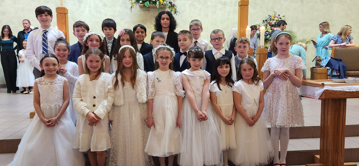 Congratulations to our students <a href="/stleocatholic/">St. Leo</a> on receiving the Sacrament of First Holy Communion today! Thank you to Father Steve and the staff at St.Pius X Church and St.Leo School for preparing them so well!