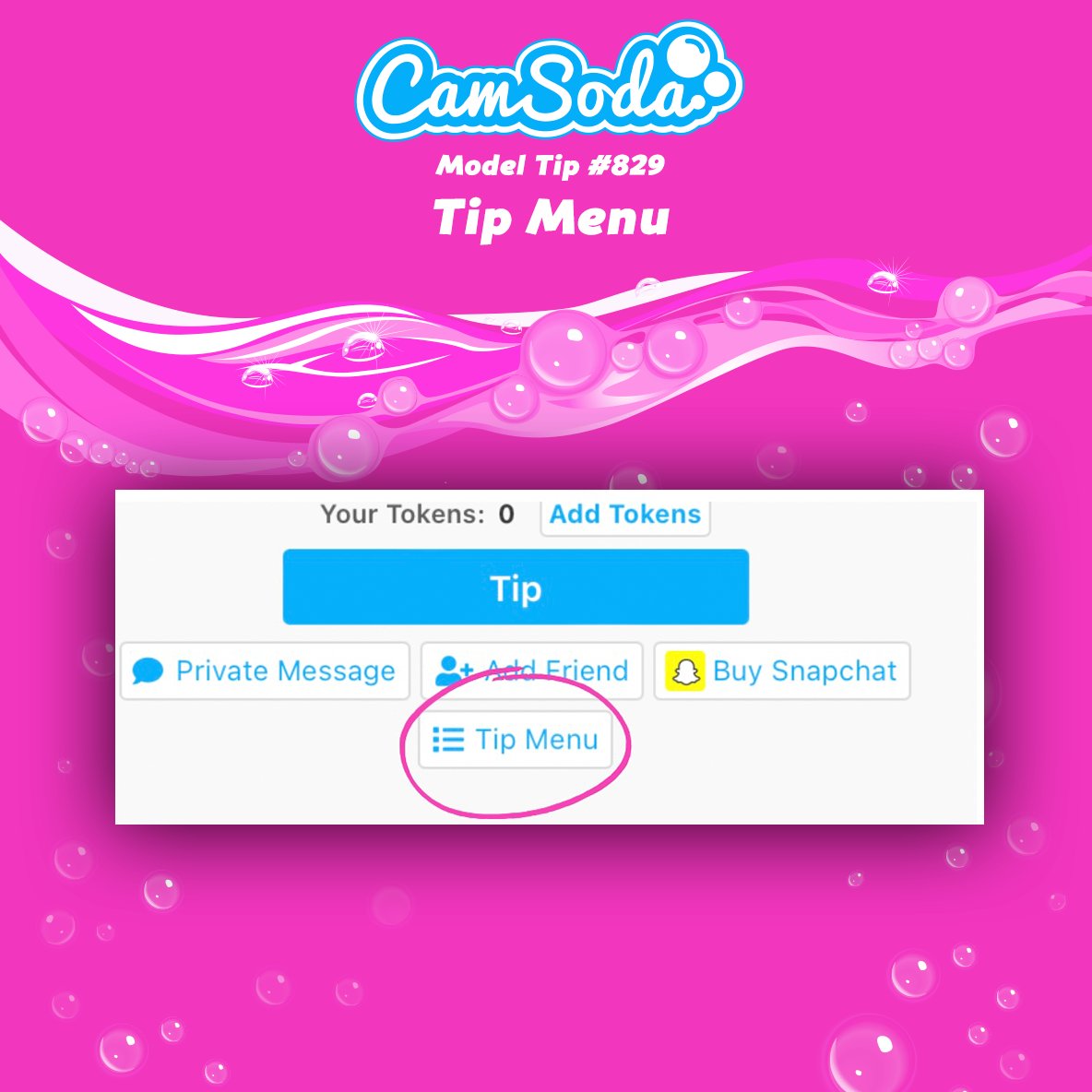 🫧MODEL TIP MONDAY🫧Set up a tip menu to help your users know what your down to do! Set this up right on your cam page clicking Show Type > Tip Menu. Pro Tip: Pick an easter egg tip # sounds like meow for extra smiles! 😻

Like if you have your tip menu set up in your cam room?👇