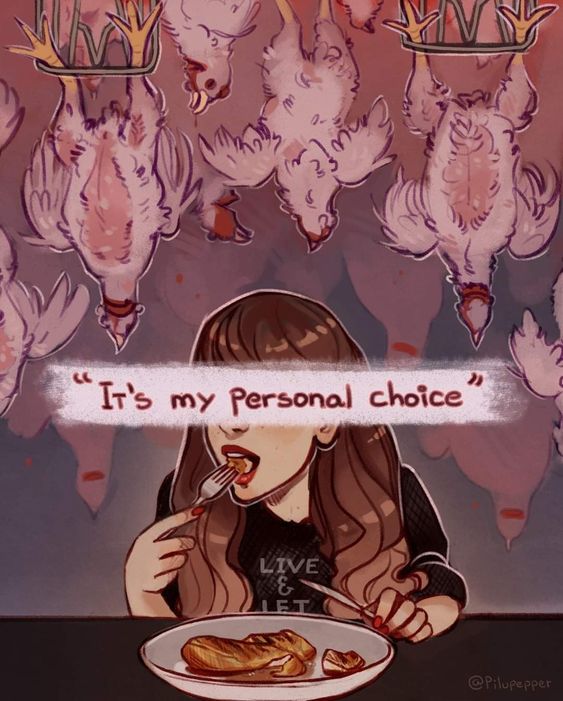 veganguide_'s tweet photo. 🐔💔🍖 "Personal choice" shouldn't come at the cost of innocent lives. 

Let's choose compassion over convenience and go vegan! #EndAnimalCruelty #VeganForTheAnimals 🌱🐾

📸 : Pilupepper https://t.co/9MKOkjGszW