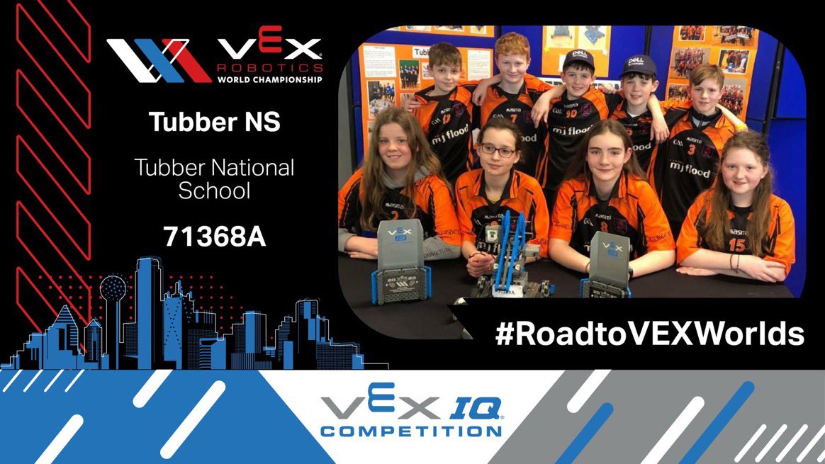 Just 2 days until the start of the ES #VIQC at #VEXWorlds, are you excited? 

Representing Ireland in the ES #VIQC will be <a href="/Tubber_NS/">TubberNS</a> , 71368A, from County Offaly.

This team took home 2 trophies from the #VEXIENationals, the Think Award and Robot Skills Champions!

#VEXIE