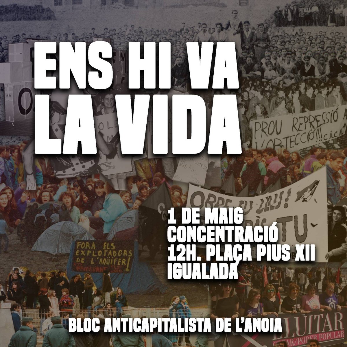 🔴⚒️ CONCENTRACIÓ PRIMER DE MAIG

Aquest 1r de maig tornem a prendre els carrers perquè no hi haurà pau fins que totes no tinguem vides dignes! 🔥

Contra el capitalisme, alcem-nos amb solidaritat de classe 🤝

🕰 12h - 📍 Plaça Pius XII (Igd)

Bloc Anticapitalista de l'Anoia