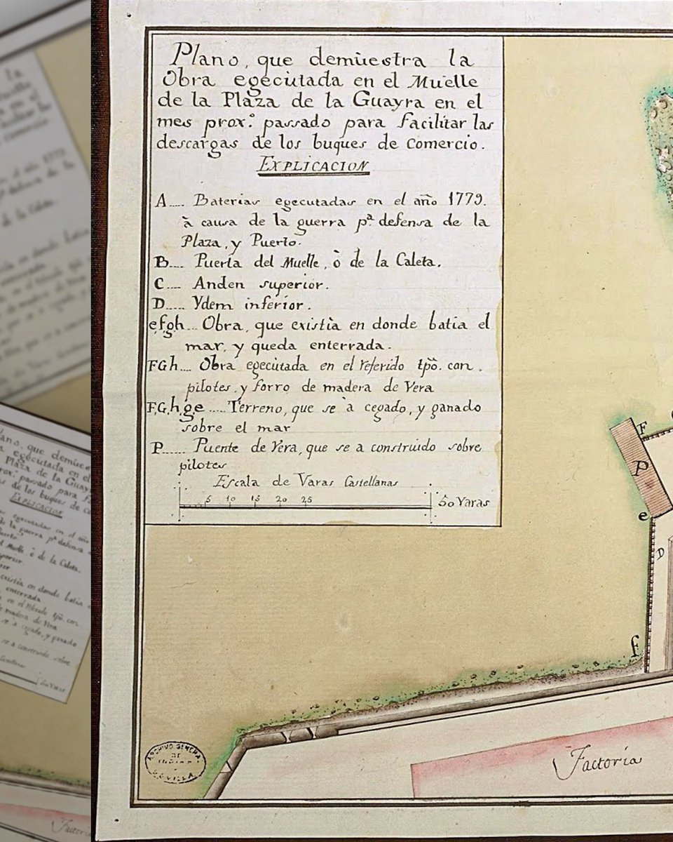CrisantoBello's tweet photo. En el Archivo General de Indias, en Sevilla, España, se encuentra guardado el plano que muestra la obra ejecutada en el muelle de la plaza de La Guaira para el año de 1783. https://t.co/Wpm4vU2n1f
