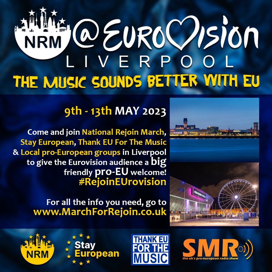Come and join us for the semi-final days and/or the final on Saturday 13th May, 2PM. #RejoinEUrovision #Eurovision