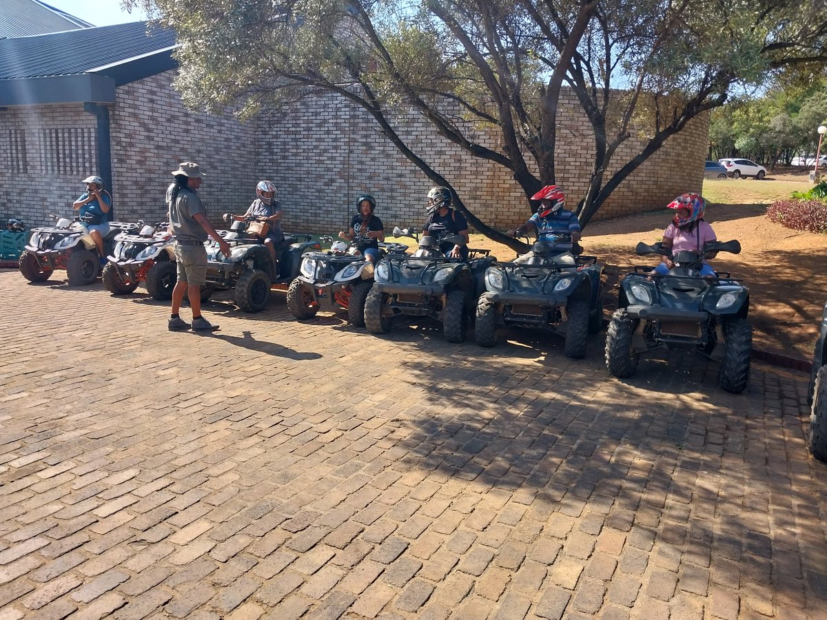 GoldenTours10's tweet photo. We finished off with Quad Biking.!!for Sunday Activities  Hosting  Hector Perterson Primary School.💥💥💫💫
@Tourism_gov_za  @26DegreesSouth
#ThaboBester
#Sizokthola #Marumogallants #OnceAlways https://t.co/RmwaG7JKV7