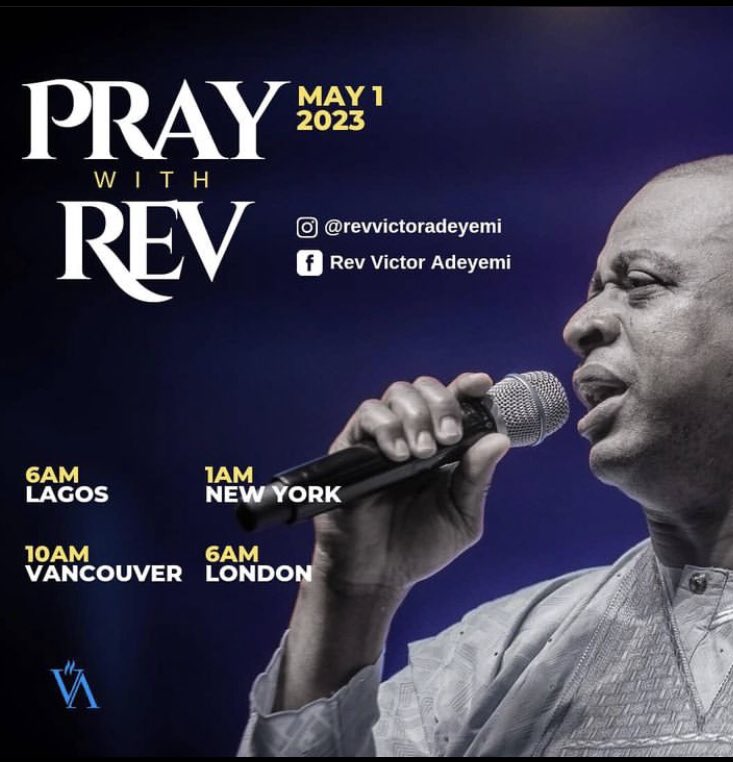 GhcAbuja's tweet photo. Let’s join our Senior Pastor @revvictoradeyemi at 6:00am WAT tomorrow as we start the new month with groundbreaking prayers
#praywithrev #may2023 #globalharvestchurch #ghcabuja #newmonthprayer https://t.co/s3h91T628D