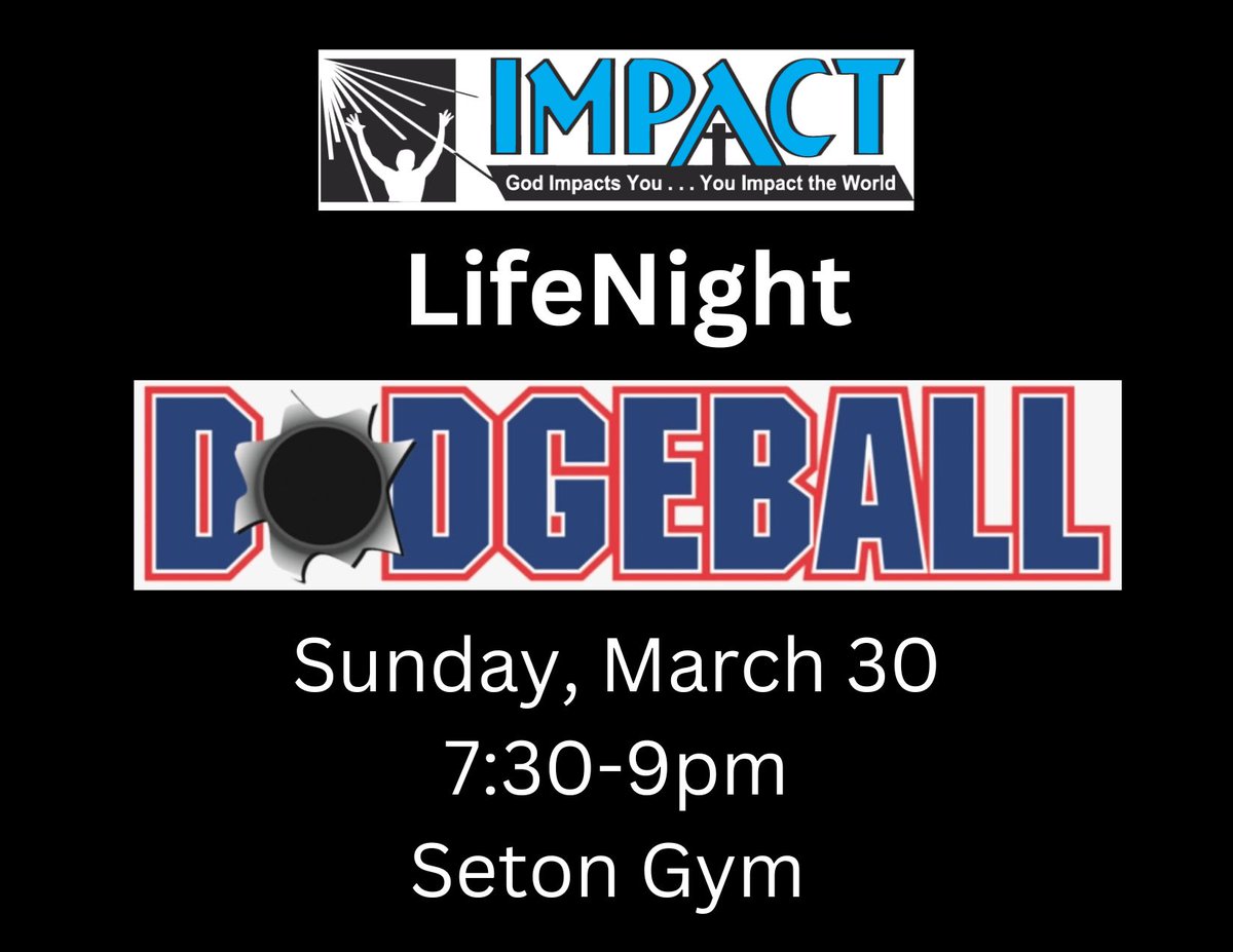SEASImpact's tweet photo. Join us tonight for Dodgeball following Mass. https://t.co/qNRrUeJgcQ