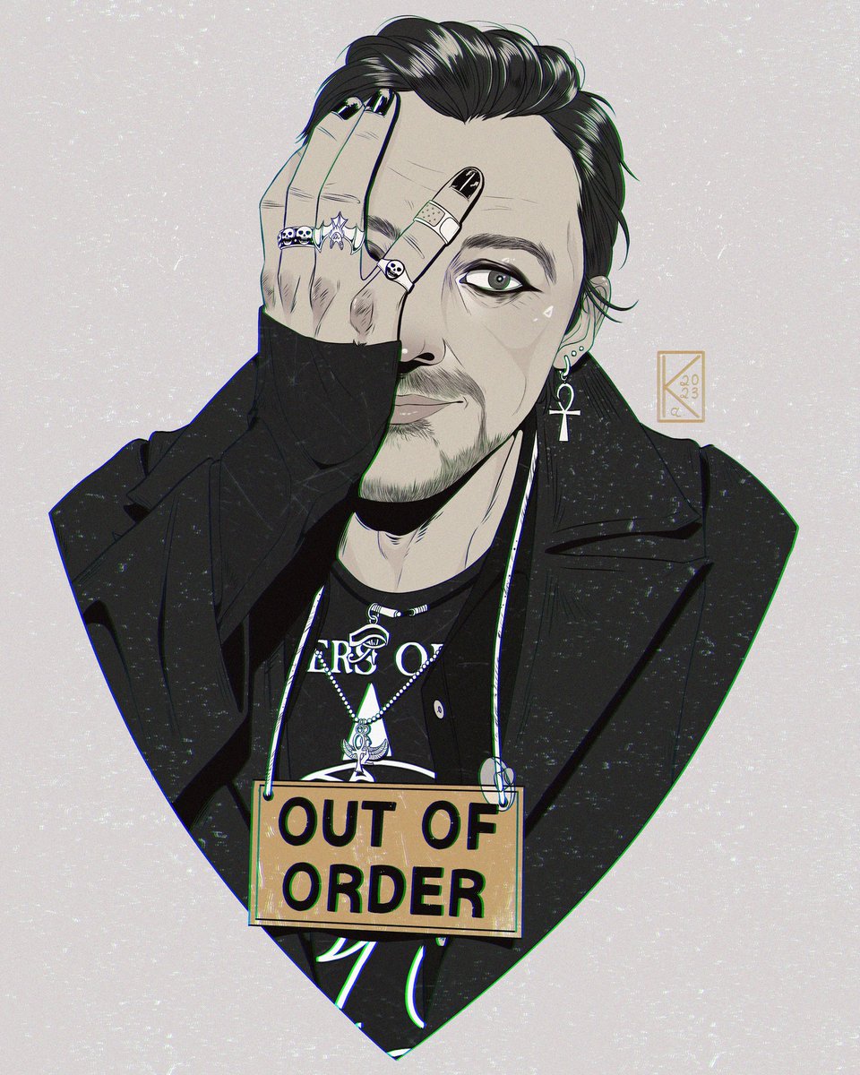 MissCydonian's tweet photo. Gary King wearing eyeliner and chipped nail polish is the best Gary King 👑 🖤✨ #GaryKing #TheCornettoTrilogy #SimonPegg https://t.co/o6WGZFYMak