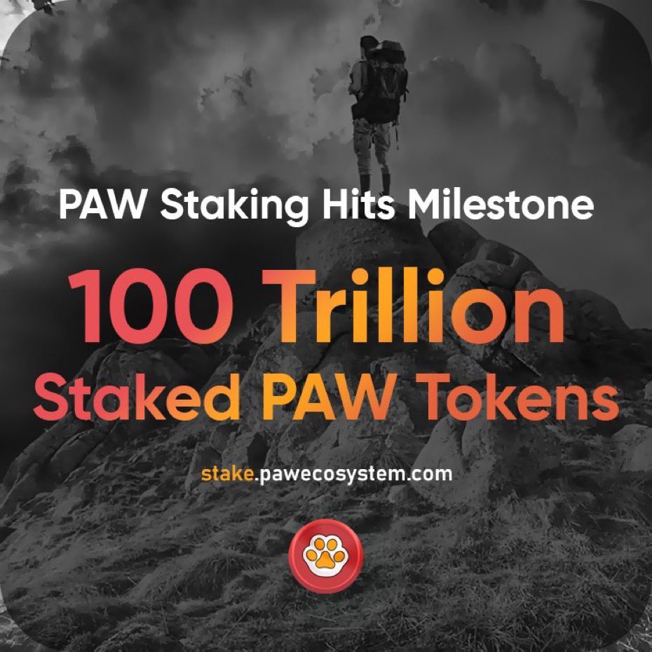 Paw_Arizona's tweet photo. $Paw has passed 100 TRILLION Staked !!!
#respect to ALL the team and community that has made this milestone possible! #PAWSWAP @PawChain 💯🔥🫡

0xdc63269ea166b70d4780b3a11f5c825c2b761b01

https://t.co/Qux8IcbZIG https://t.co/yxFhvS3shs