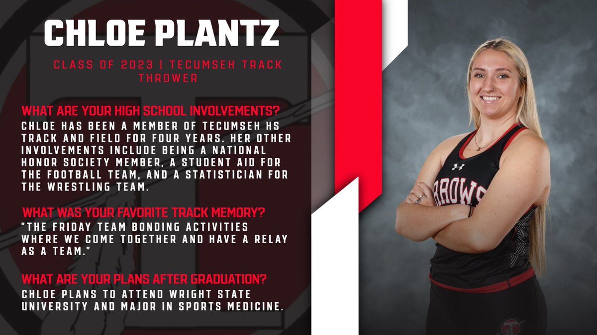 ArrowsTrack's tweet image. Our fourth Senior Spotlight, Chloe Plantz!