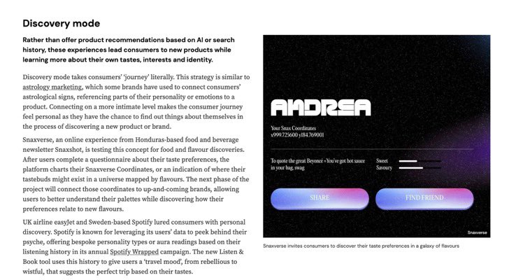 We’re not officially out yet and <a href="/wgsn/">WGSN</a> is already touting <a href="/snaxverse/">Snaxverse</a> as the future of discovery 👀 

THIS IS WILD ‼️