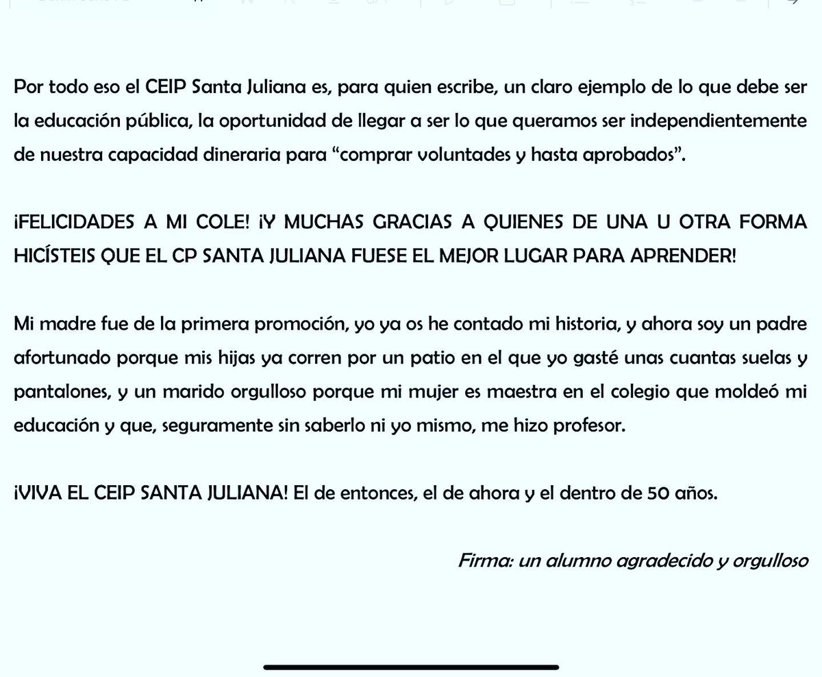 victorgr86's tweet photo. “CARTA” A MI COLE POR SU 50 ANIVERSARIO

¡FELICIDADES Y GRACIAS!

#CPSantaJuliana https://t.co/DUaBUHrIvK