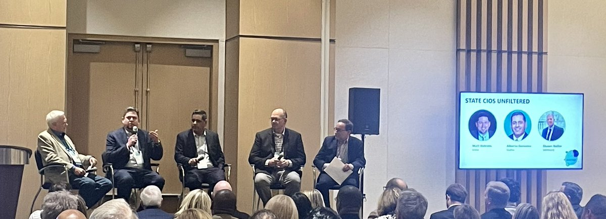 The Corporate Member Exchange is in full effect at #NASCIO23 Midyear! We’re joined by state CIOs from <a href="/VermontADS/">VT Digital Services</a> <a href="/IowaOCIO/">Iowa DOM</a> <a href="/IDAHOgov/">Governor Brad Little</a> for State CIOs Unfiltered!