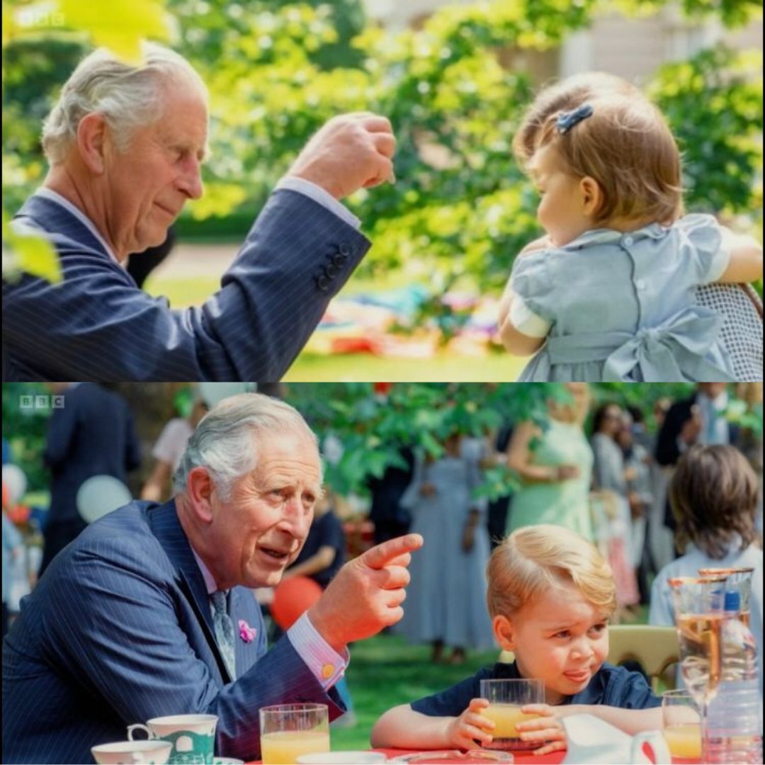 crownchronicles's tweet photo. 📸 New images of The King with two of his grandchildren, Prince George and Princess Charlotte, were shown during BBC's documentary - 'Charles R: The Making of a Monarch'. https://t.co/ohvUW1idU2