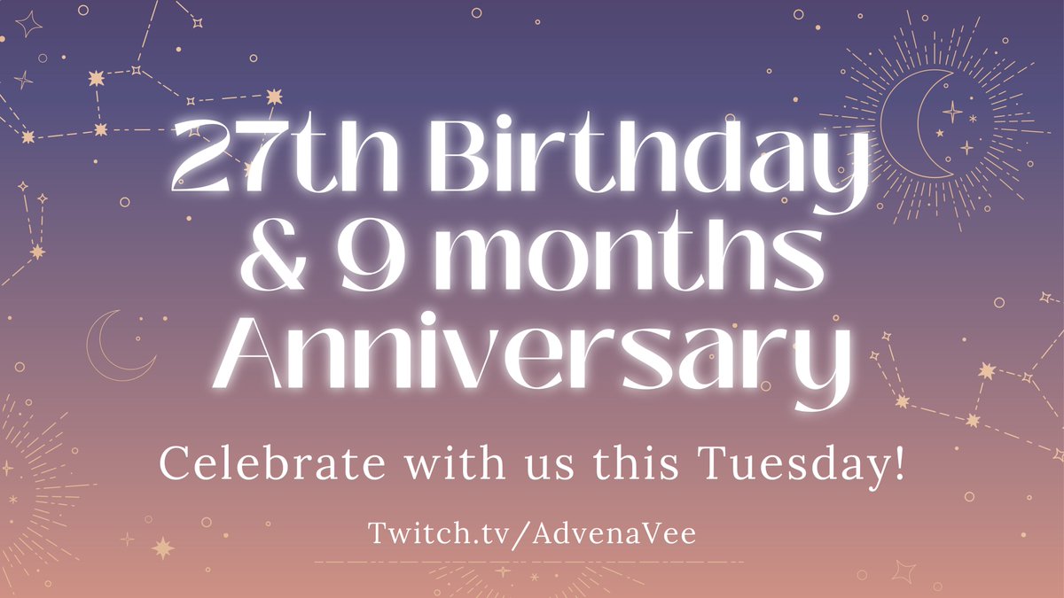 Adveenia's tweet photo. Haiii precious strangers ! This Tuesday May 2nd, I will be having a 12 hour stream for my birthday and 9months anniversary of streaming! Come join us? https://t.co/i0zbML7wRO https://t.co/CLmVZuiJyE