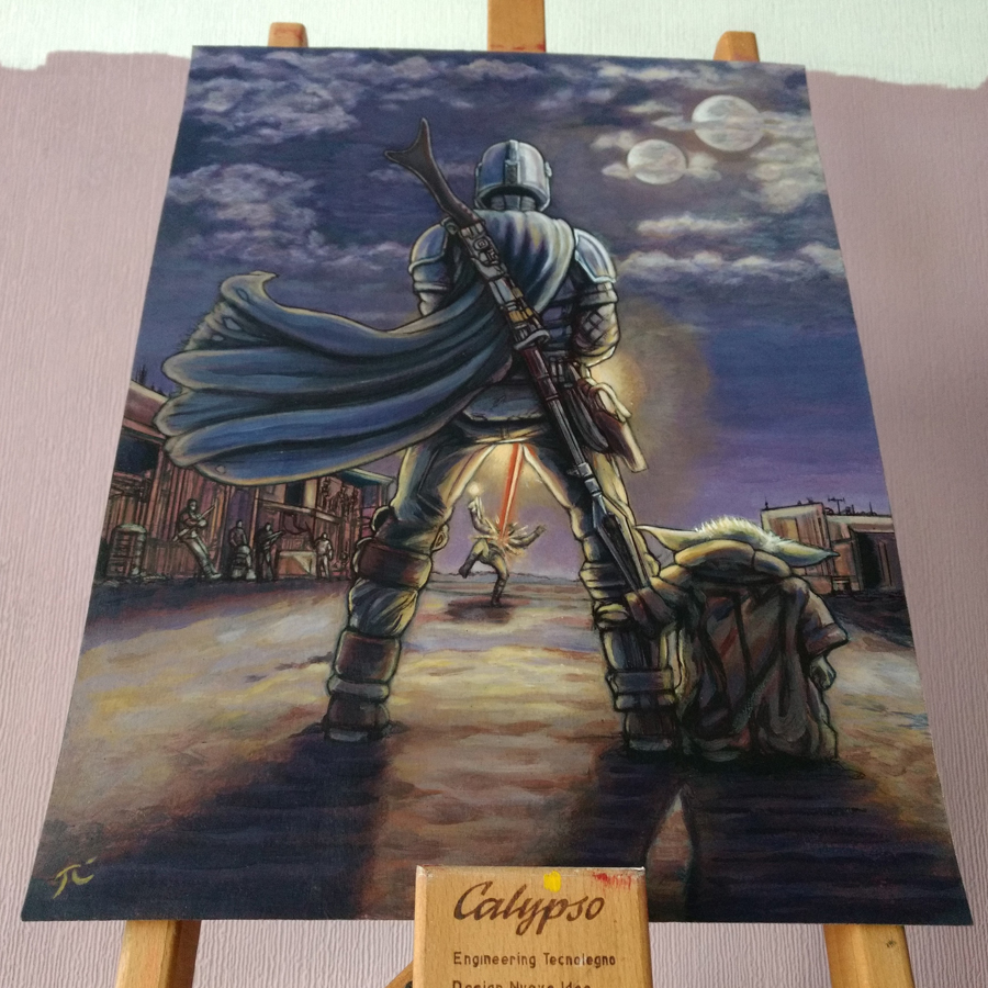 BlackShipBooks's tweet photo. #StarWars #TheMandolarian #painting #Grogu #PedroPascal 
https://t.co/aQWzMrbEXK https://t.co/mUVr3pib1i