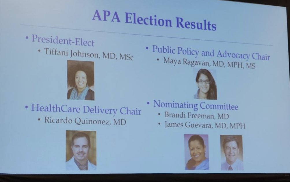 Congrats to @DrTiffJohnson @AcademicPeds President-Elect! She will be only the 2nd BLACK WOMAN APA President. As our country transforms so must the face of leadership. We need leaders that reflect the membership and the patients we serve #SeatAtTheTable #15YearWait #MyPresident