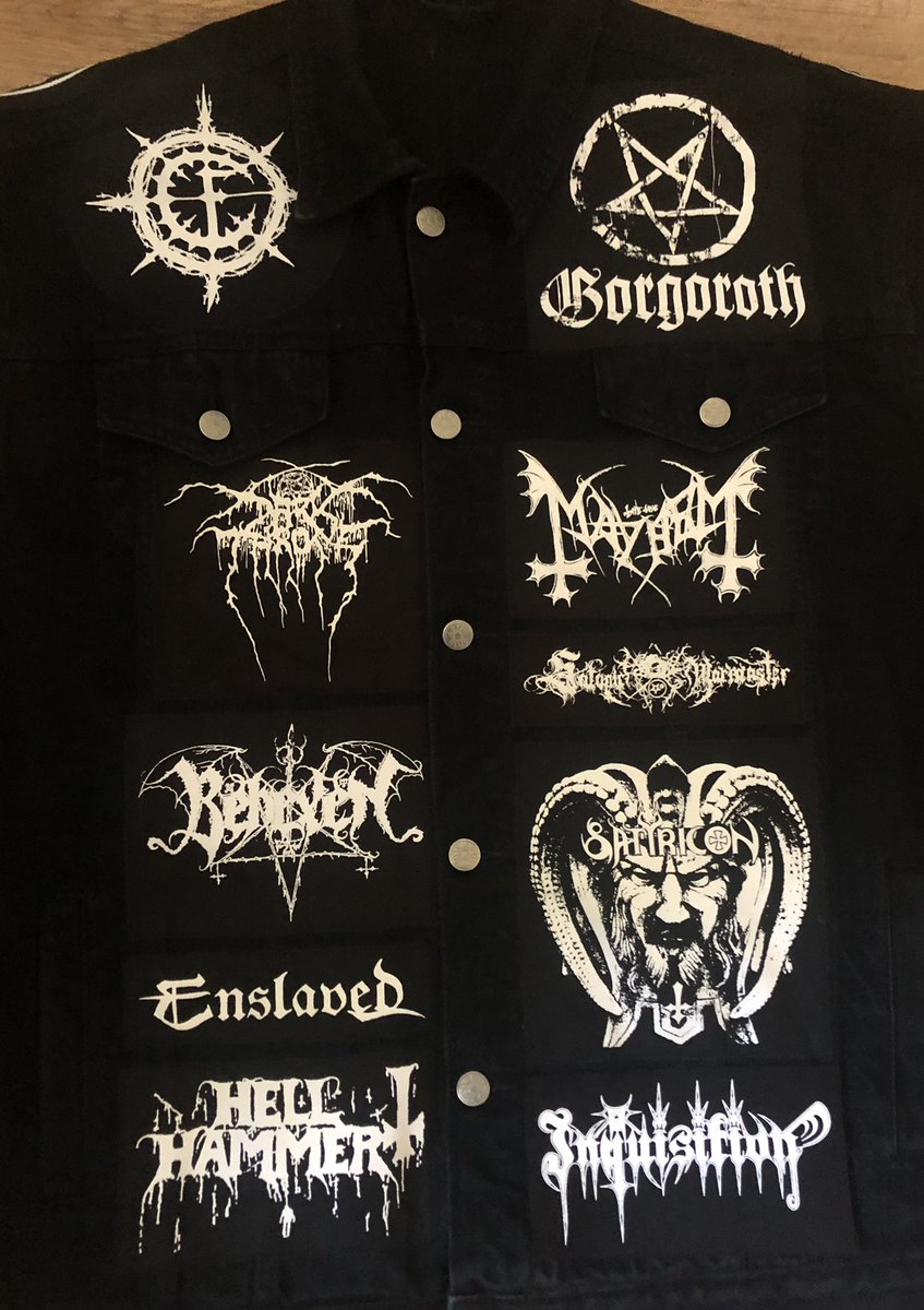 CreatinForSatan's tweet image. the #TrueMayhem #Euronymous #backpatch #blackmetal #battlejacket by creatin-for-satan.myshopify.com #custommade #personalised #machinesewn #denim #alwaysbetonblack