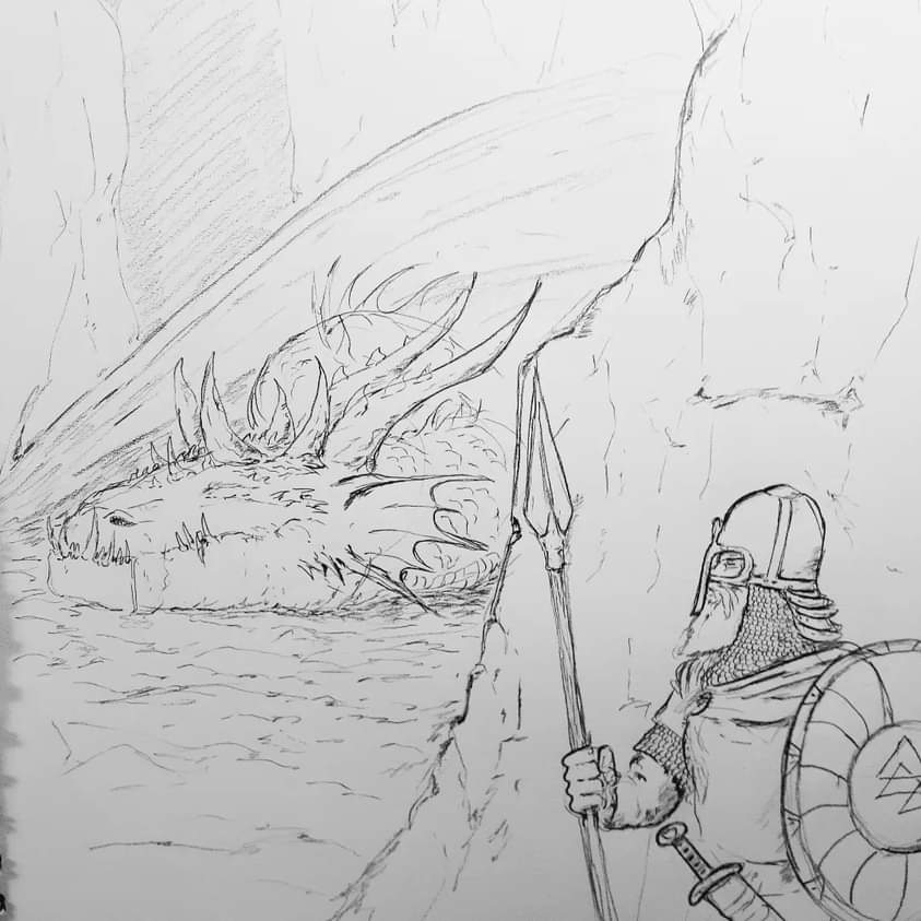 RussAll40872069's tweet image. "It simply isn't an adventure worth telling if there aren't any dragons." J.R.R. Tolkien #pencildrawing #randomdoodle #wildimagination #folklore #norse #germanic #jrrtolkien #tolkienquote #dragon #sleepingdragon