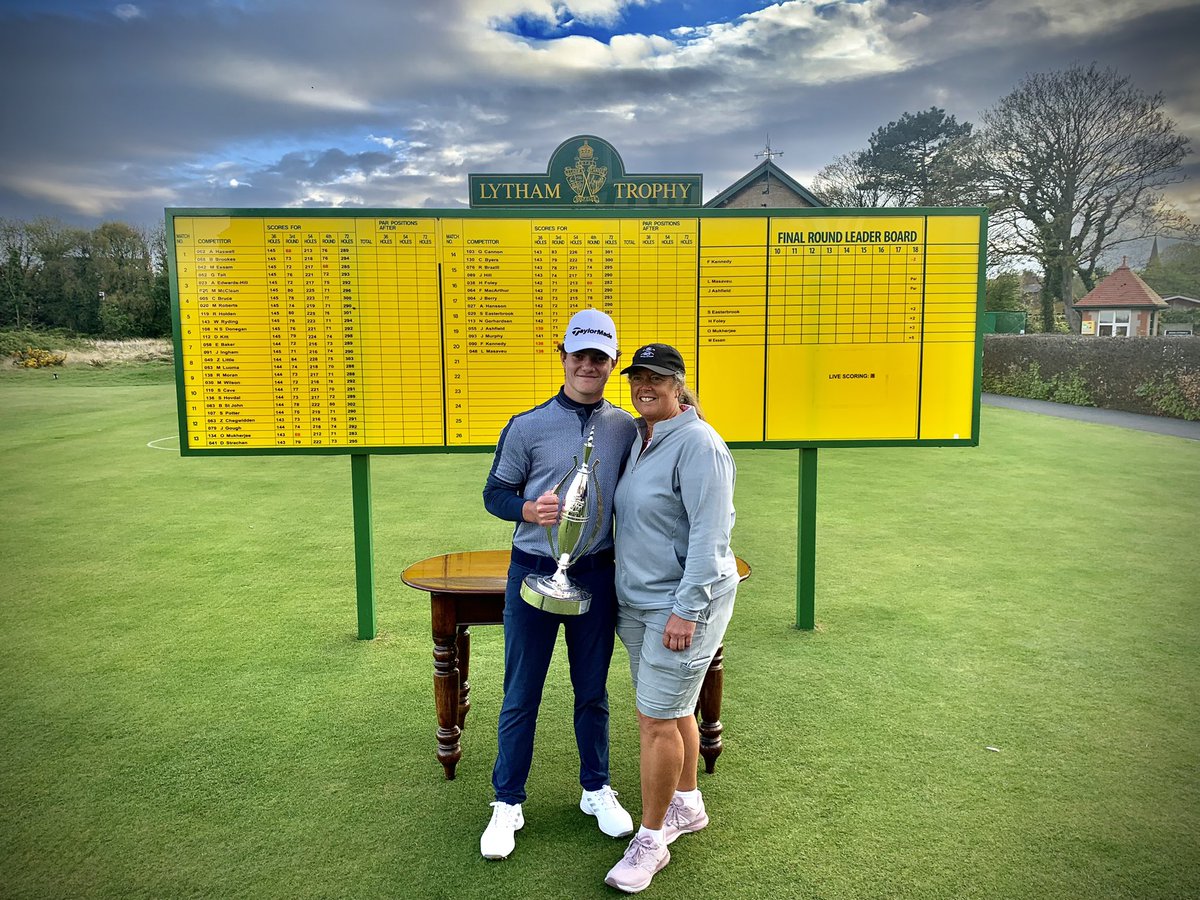 rlproshop's tweet photo. Frank Kennedy, the 57th #LythamTrophy Champion with a 278 total (-2). A thrilling final round from the whole field which had highs, lows and even a hole in 1! A week with a story to tell. A worthy champion who took the blows other competitors threw and still came out victorious https://t.co/PH5wEiOOLg