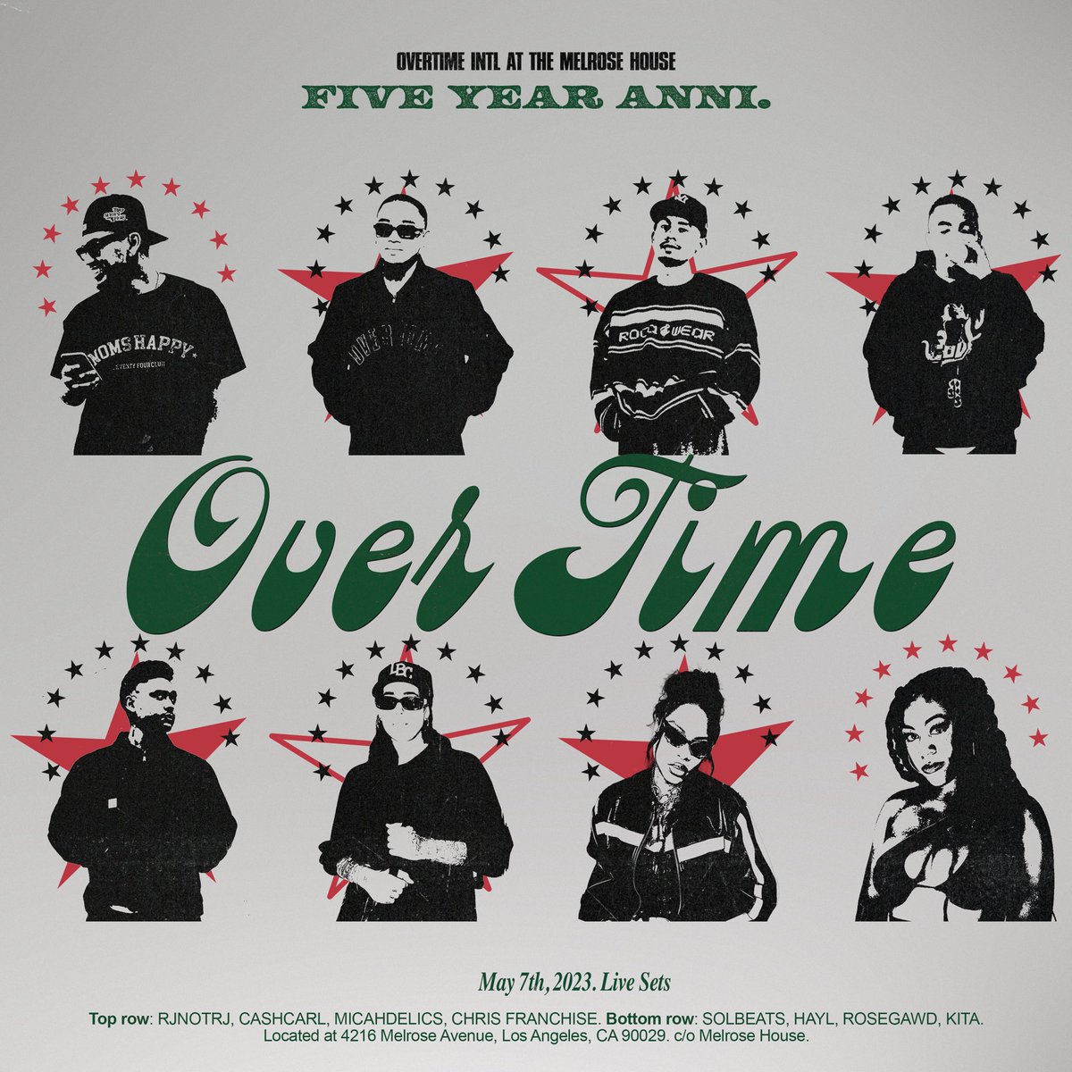OvertimeINTL's tweet photo. Come celebrate with us @ Melrose House on May 7th for our 5 year anniversary 3PM ⌖ https://t.co/ea1C6Y3EYk