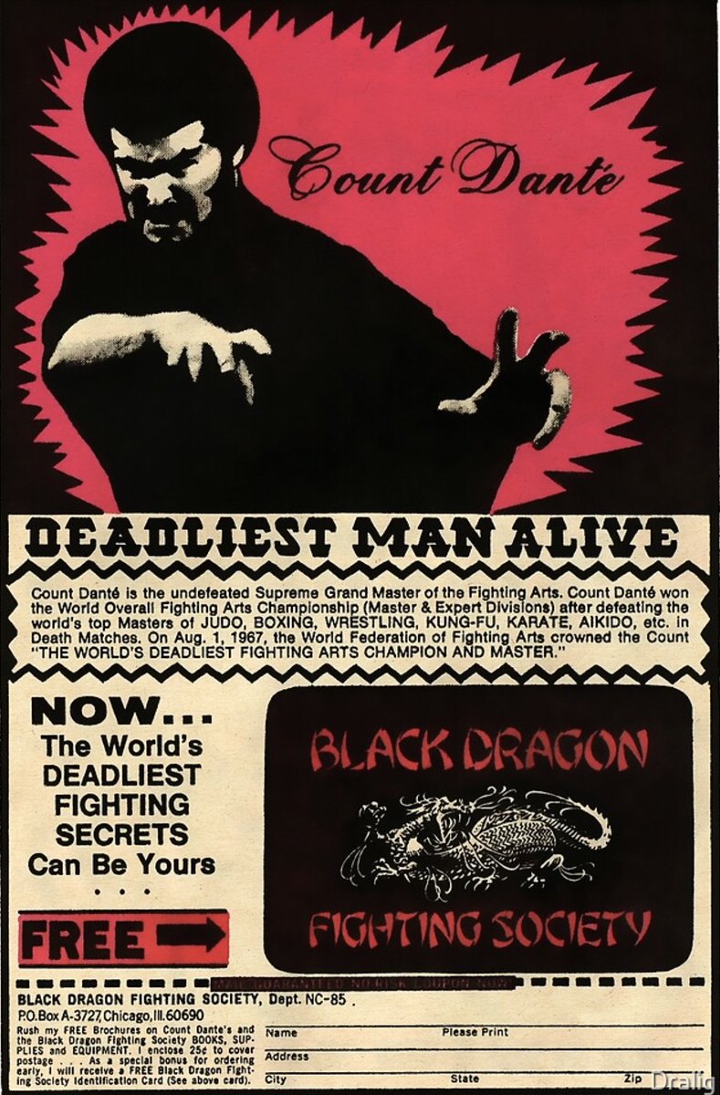 GTSecretLevel's tweet photo. Here are a couple of the comic book ads and a photo for Count Dante and his Black Dragon Fighting Society. You can listen to us tell the crazy story of this here... https://t.co/QeADqxNXod https://t.co/x5ZGoJlHVE