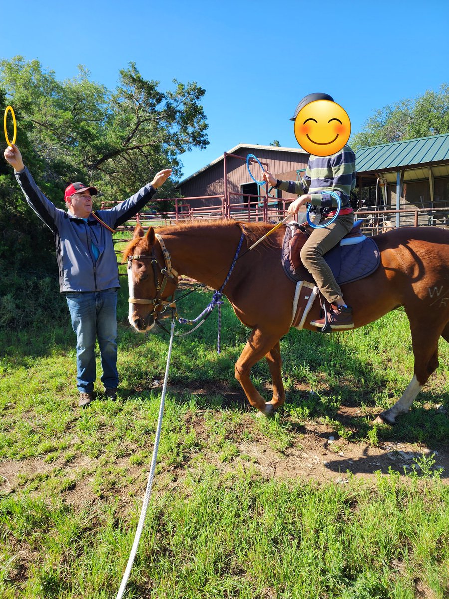 DADTH's tweet photo. Not even a blustery day could keep our dedicated riders and volunteers from our Saturday session schedule! Thank you all who make these moments possible. We are changing lives, one hoofbeat at a time ��️🐴 #dreamadreamtherapeutichorsemanship #therapeutichorsebackriding https://t.co/hYhxln1ulL
