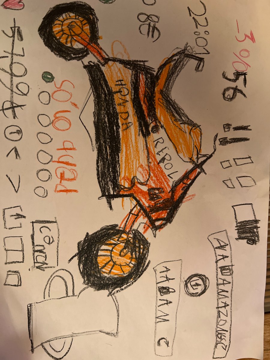 Alvaro_IT's tweet photo. @marcmarquez93 @WeAre93 Hoy he ido con mis hijos de 4 y 5 años a la grada 93. Mi hijo al llegar a casa ha hecho dos dibujos para que te recuperes @marcmarquez93 

PD: ojo con fabricar la moto que tenemos unos royalties de la hostia https://t.co/5lkDPguuvT