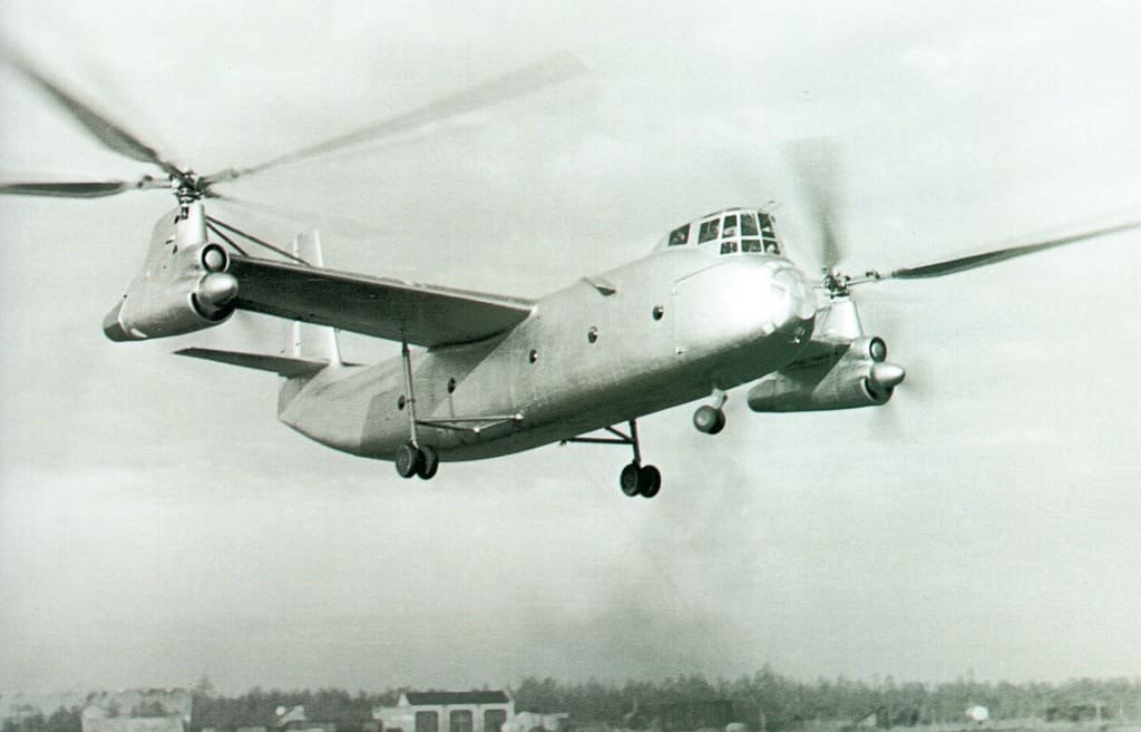 EnglishMow's tweet photo. 1957 Kamov Ka-22. Performance data: maximum speed - 356km/h; payload - 16 tones. The project was cancelled in favor of the more reliable and less complex Mil Mi-6 helicopter. 2 of 3 machines were lost during the test flights. #Kamov #Ka22 #Камов #helicopter #heli #авиа #avia https://t.co/i5qC1supgZ