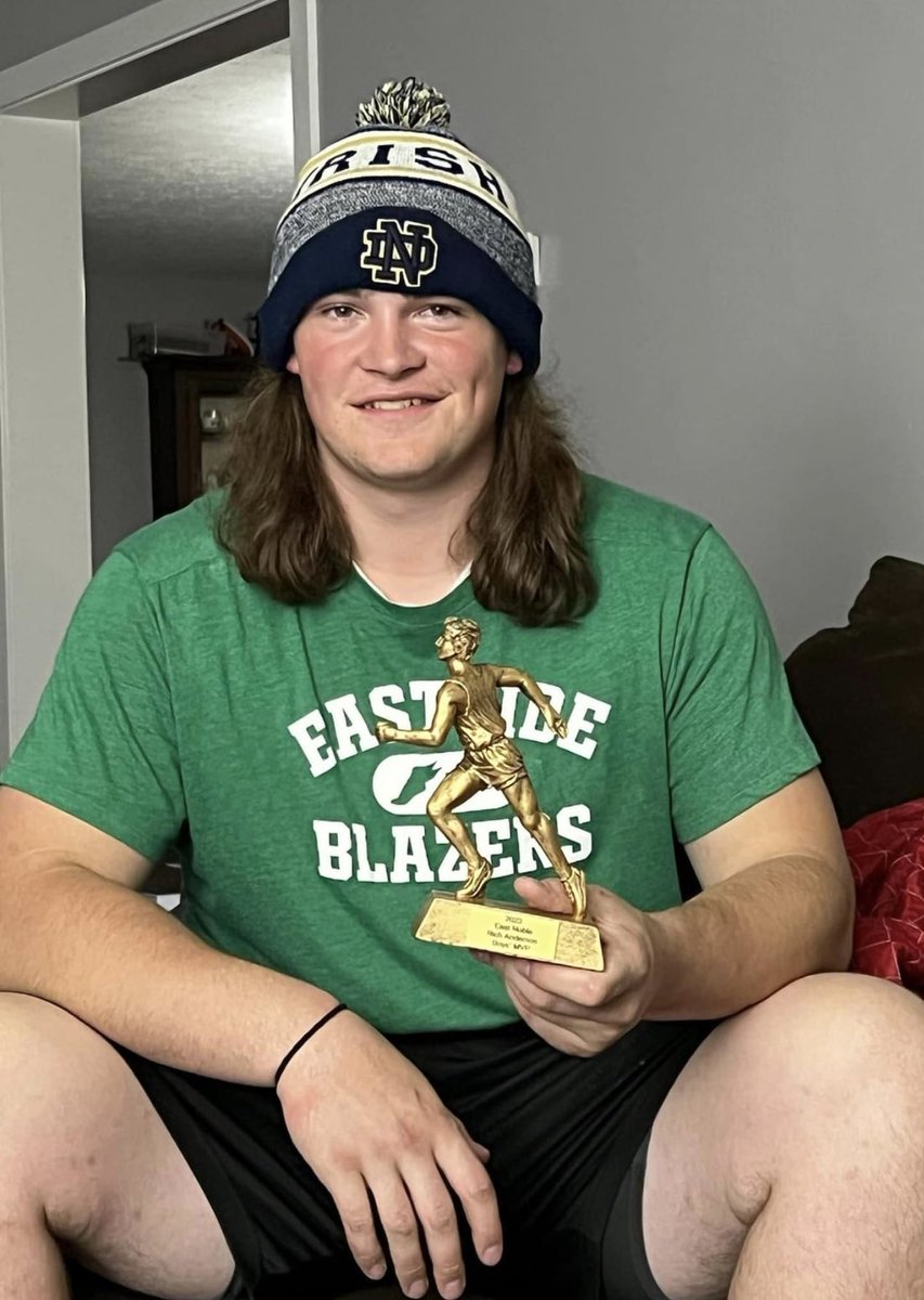 Dane Sebert was awarded the boys MVP at the JR Relays Friday night at East Noble! Keep up the amazing work Dane!