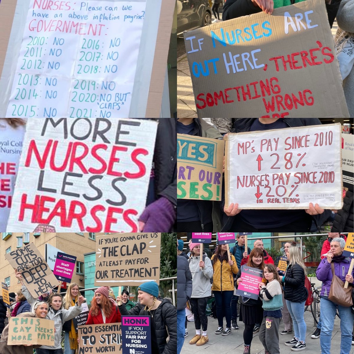 #RCNStrike #NursesStrike #FairPayForNursing #NHS #NHSstrikes #Throwback #Placards #Solidarity 
@SteveBarclay @NurseSayNO