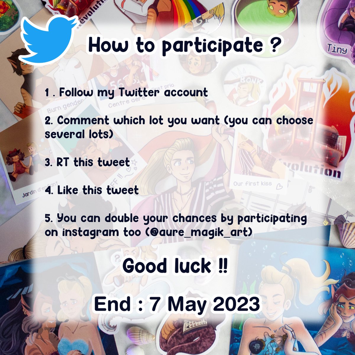 Aure_Magik's tweet photo. GIVEAWAY TIME !! 

Omg hiiii ! Let's start this big SPOP giveway ! 

This will end the 7th May 2023, don't miss it ! 

Choose between 4 lots : Éphémère, Mermaid, Pride Time or Canon SPOP ! (you can choose several lots) 

Pictures below https://t.co/ueZT2fJZFX