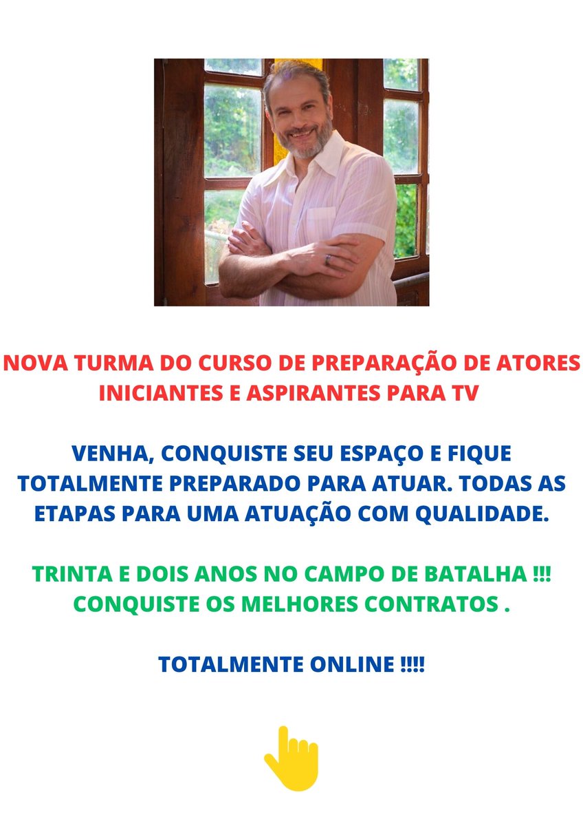 antonioadder's tweet photo. QUER TRABALHAR NA TV MAS NÃO SABE INTERPRETAR FRENTE AS CÂMERAS !!!
NÃO SABE COMO EMOCIONAR QUEM ESTA EM CASA !!
MEMORIZAR UM TEXTO, NEM PENSAR !!
ENTRE NESSA NOVA TURMA QUE SEUS PROBLEMAS VÃO ACABAR.
Adquira o curso !!
https://t.co/4xkYHbFgmI https://t.co/kPS2n1Vxfm