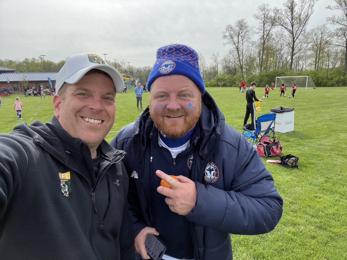 LMFCCoachBill's tweet photo. Not sure what was better… my girls winning their first ever tournament in their second season or getting a selfie with Russell the legend of @CincySC . Russell is a good dude but I’m so proud of these girls!  @EpicCupSoccer #LargestTrophyKnownToMankind https://t.co/ylVQQabo50