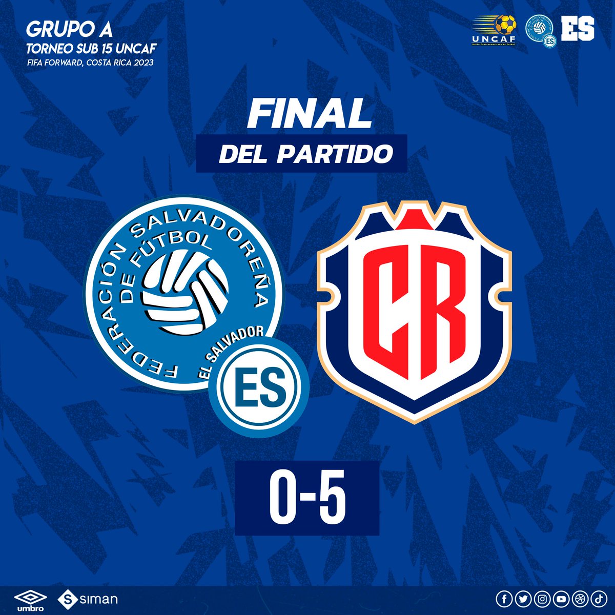 LaSelecta_SLV's tweet photo. Final del encuentro 🇸🇻🇨🇷

#ElSalvador #UNCAF #SUb15 https://t.co/4ogv41vCtr