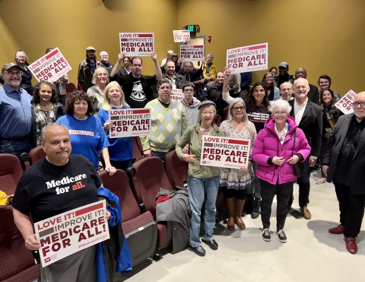 Despite the heavy rain, we had an amazing turnout & community participation today at our AMERICAN HOSPITALS - Healing a Broken System screening. Lots of great discussion + plans for action at the local, state & national levels. Stay tuned! #SinglePayerSunday #MFA 
#healthequity