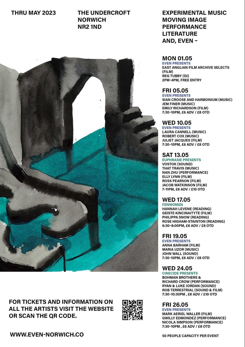 henrycomb_'s tweet photo. As Even, we’re organising a month of events at The Undercroft in Norwich. Including experimental music, moving image, literature, performance and more.

Check the website for the full listings: https://t.co/lTj0iOImrf 

We launch with a free event on bankhol Monday, 2pm. https://t.co/AK9pzZojs6
