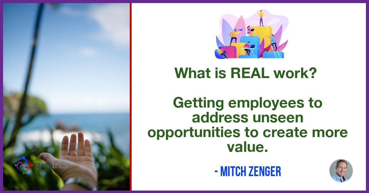 Why do we have so many people just doing BUSY work?
We need to create more teams doing REAL work that create additional value for the organization!
<a href="/mitchzenger/">Mitch Zenger</a> <a href="/synctrics/">Synctrics - Optimizing Team Success</a> go.synctrics.com/synctrics
 #Goals #Motivation #Inspiration #Diversity #StartUps #Wellbeing #Culture #Strengths
