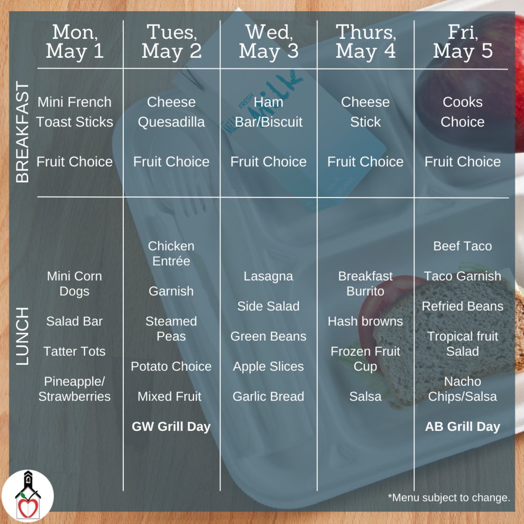 Check out what’s on the menu this week!

*Menu subject to change. To view the full menu visit: gckschools.nutrislice.com