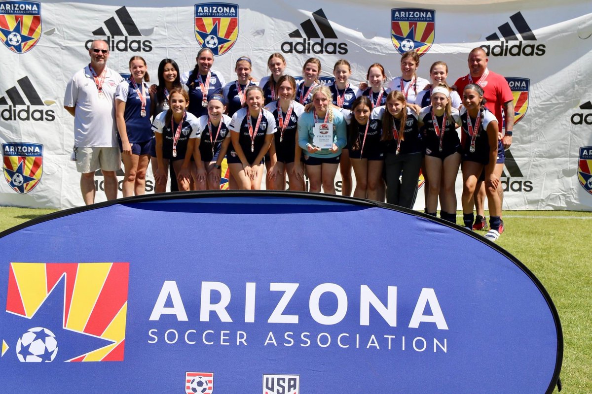 UnitedAZEVG04's tweet photo. Ended our ‘22-23 season as the @AZSoccerAssoc President’s Cup U19 Girls Gold Finalist! @AYSOUnited #weareAYSOUnited #family https://t.co/6Vht9OoEZZ