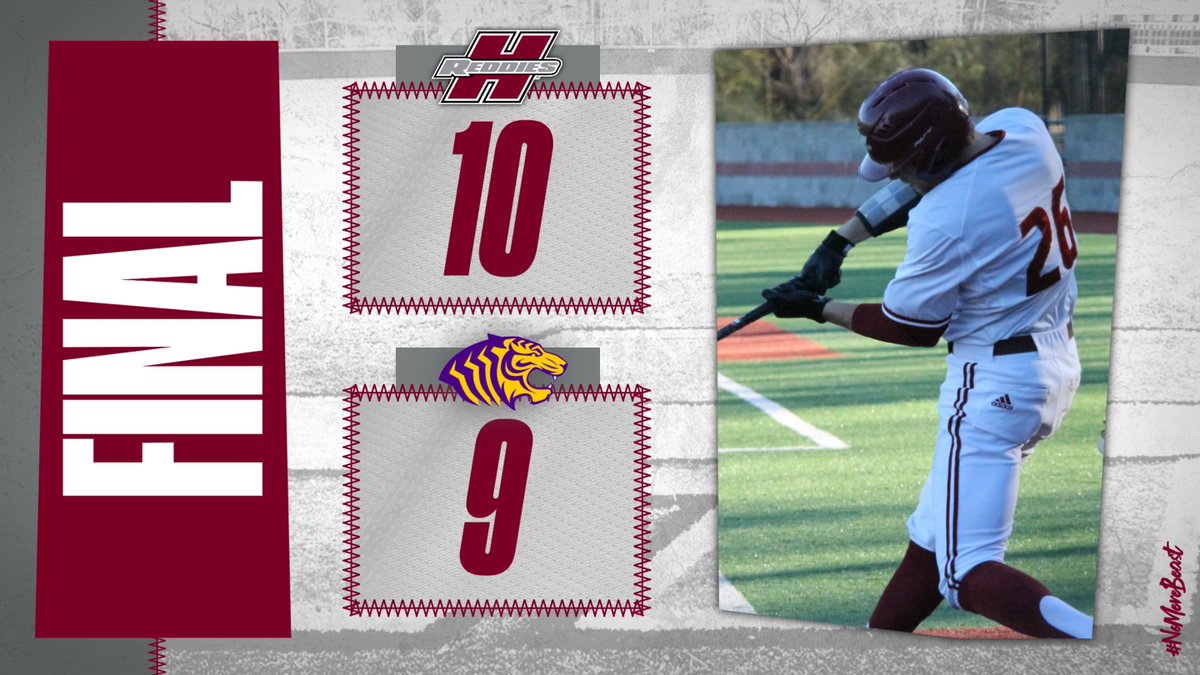 ReddieBaseball's tweet photo. 𝙍𝙀𝘿𝘿𝙄𝙀𝙎 𝙒𝙄𝙉!

Henderson State clinches the Battle of the Ravine series with a 10-9 victory in the first game on Sunday!

HSU trailed 7-4 in the eighth but plated six runs in the inning to rally and capture its seventh-straight GAC weekend series.

#NoMereBeast https://t.co/W0bCqaAJfe