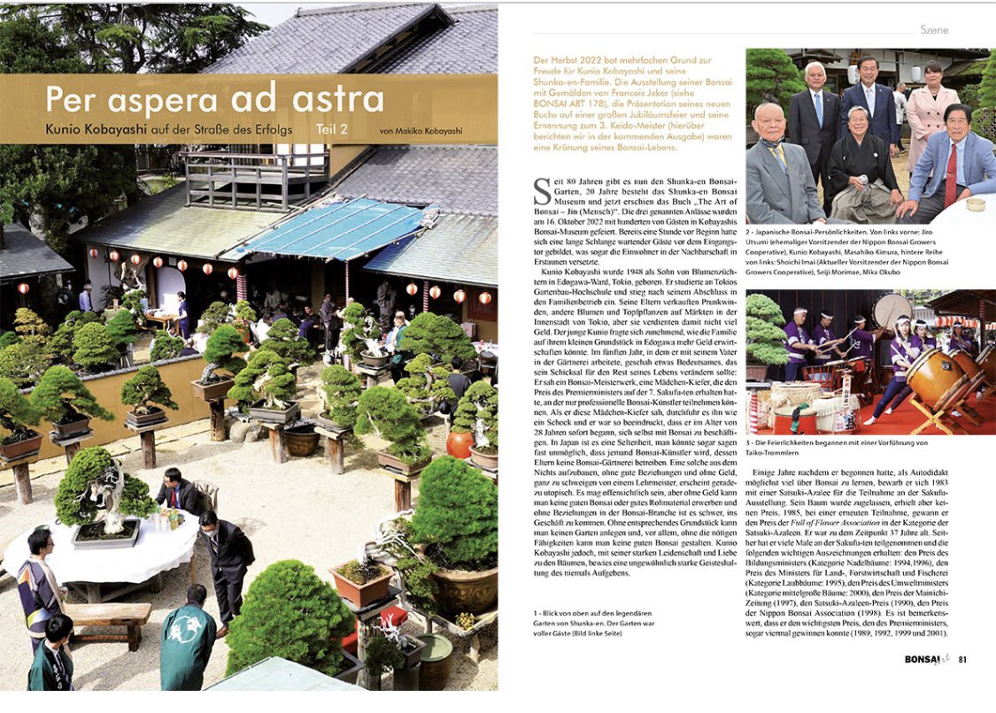 makikoba7's tweet photo. My article on Shunka-en & Master Kunio Kobayashi has been published. Don’t miss BONSAI ART magazine 5/6 issue!
#bonsaiartmagazine
#shunkaen
#kuniokobayashi
#春花園bonsai美術館
#小林國雄 https://t.co/zvsOUFj4JC