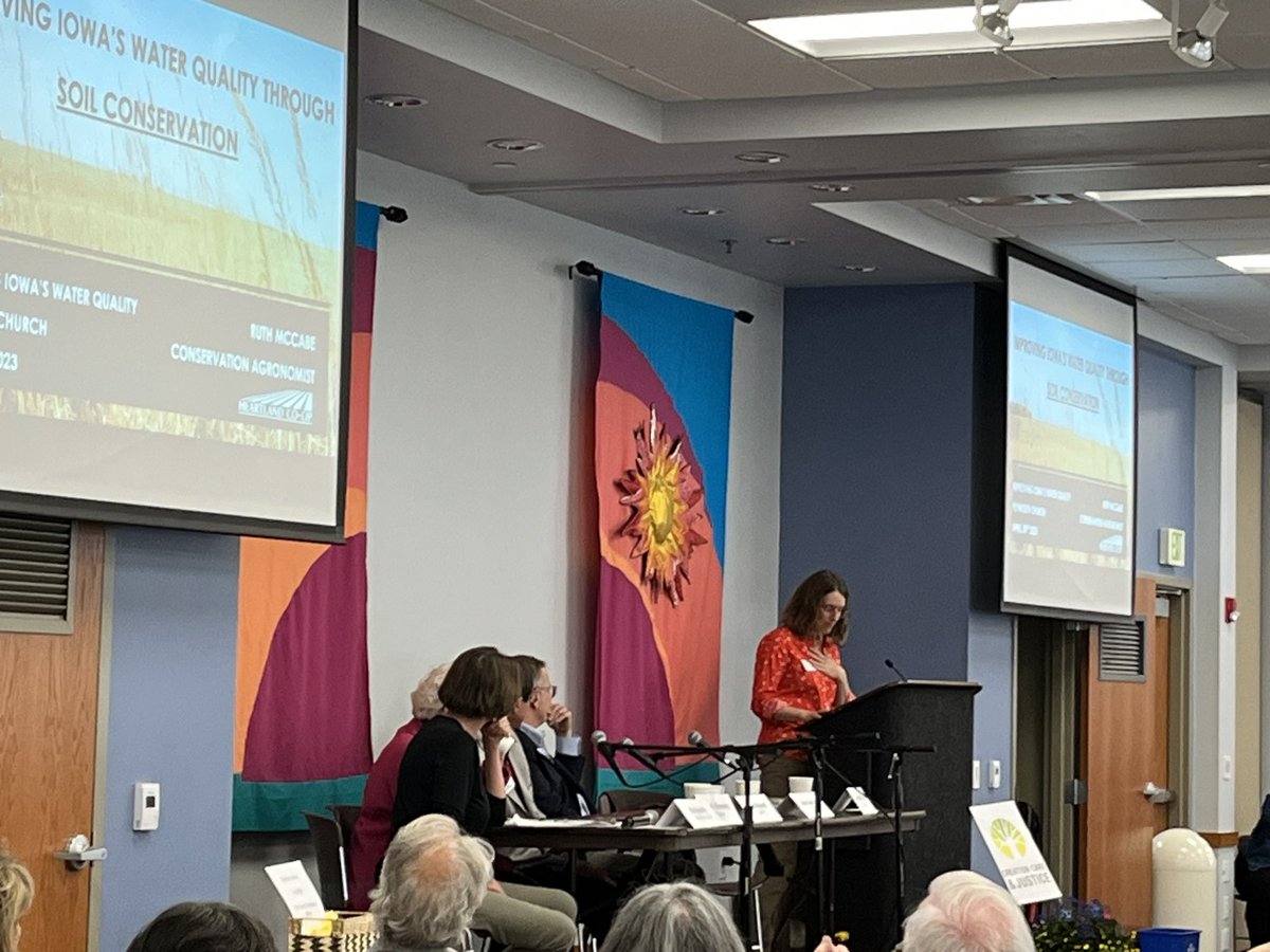 Chirpy_Susan's tweet photo. Way to represent @agronomistruth on an engaging panel this afternoon regarding Iowa’s water quality at the Plymouth United Church with Creation, Care and Justice. @IADeptAg https://t.co/iFxbsjwX9R